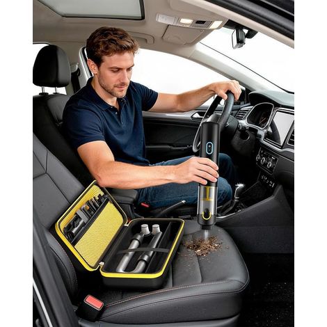 Mini Souffleur Air Comprimé 110000 tr/min sans Fil, Dépoussiéreur Électrique à 3 Vitesses Réglables avec Charge Rapide, Nettoyage PC/Ordinateur/Clavier/Voiture/Maison (1/3)