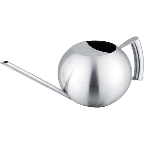 Arrosoir en acier inoxydable 1000 ml à long col rond pour plantes de jardin. (1/5)