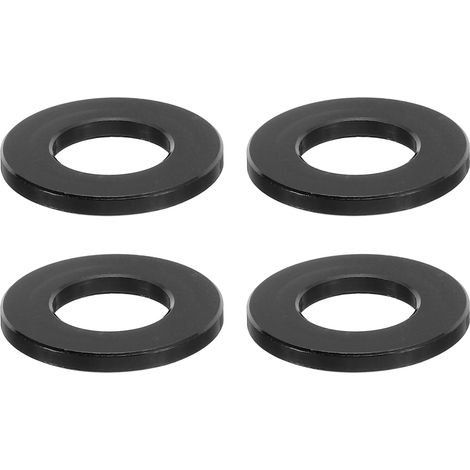 Entretoise en Aluminium, 4 Pcs Métal Entretoises Aluminium 10,5mm ID x 20mm OD x 2mm L Vis d'Espacement en Aluminium Ronde pour 2/5" ou M10 Vis à Boulons, Noir (1/5)