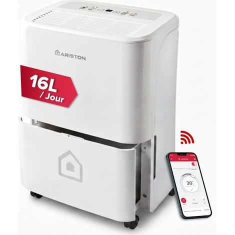 Déshumidificateur Intérieur Connecté 16L - Ariston DEOS 16S NET WIFI - Intelligent, Silencieux, jusqu'à 44m²
