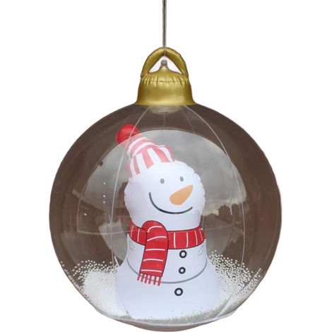 Aufblasbare Weihnachtskugeln (60 cm Durchmesser) mit LEDs, riesige, beleuchtete Kugel aus faltbarem PVC, transparente Fernbedienung, Weihnachtsdekoration für draußen