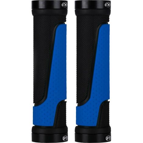 Poignées de vélo de montagne Pièces de vélo à pignon fixe en caoutchouc antidérapant(bleu) (1/5)