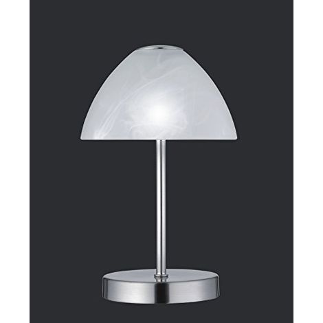 Lampada Tavolo Led Abat Jour Acciaio Touch Coppa Vetro Queen GD Trio (1/3)