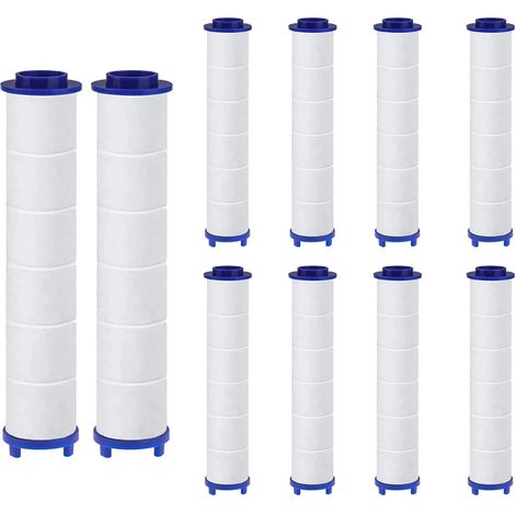 Lot de 10 filtres en coton PP pour pommeau de douche, élimination des résidus de chlore, cartouche de sédiments filtrées, 10,5 x 2,5 cm, noyau d'eau universel propre (10,5 x 2,5 cm) (1/5)