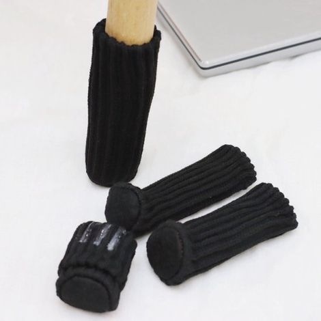 Embouts de pieds de chaise - 24 pièces - Patins en feutre pour pieds de chaise - Pieds de meubles - Chaussettes pour pieds de chaise -Patins en feutre pour meubles - Noir (1/5)