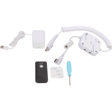 Support de Sécurité avec Alarme 120dB, Charge Rapide USB-C, Griffe Antidérapante pour Smartphones et Tablettes, Anti-Vol