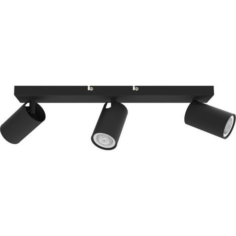 Plafonnier saillie lineaire noir 442x106x70mm 3 spots orientables douille GU10 (lampe non incl) 230V IK06 IP20 ORION LINE