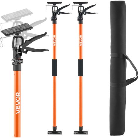 VEVOR Asta di Supporto, Confezione da 2, Telescopica Rapida in Acciaio da 116-290 cm, Sistema Regolabile a 3 Mani, Capacita Fino a 70 kg, per Martinetto per Armadietti, Barre di Carico