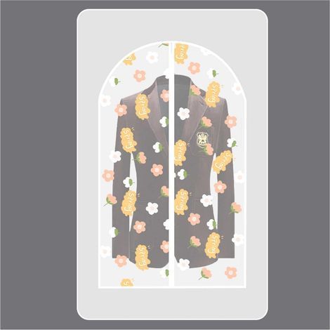 Sacs à Vêtements Suspendus clairs, Housse de vêtement Anti-Mites Anti-poussière pour Robe Pardessus de Costume Fleur /Papillon(60x140cm-Fleur),5pcs (1/3)