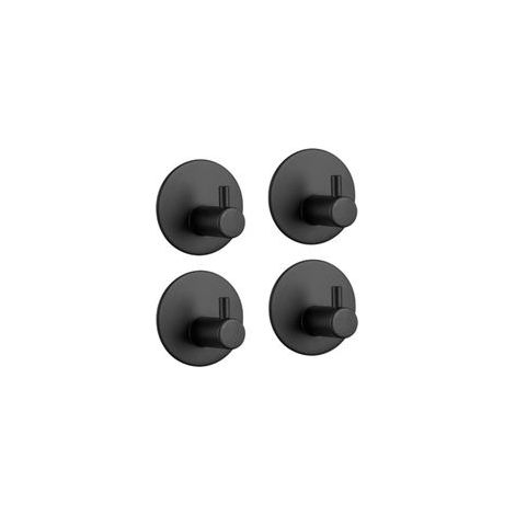 Lot de 4 crochets adhésifs en inox, porte-serviettes, 45×45 mm – (1/4)