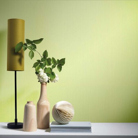 Lime Green Textured Wallpaper Plain Stripes Non-Woven Vinyl Paste The Wall (1/4)