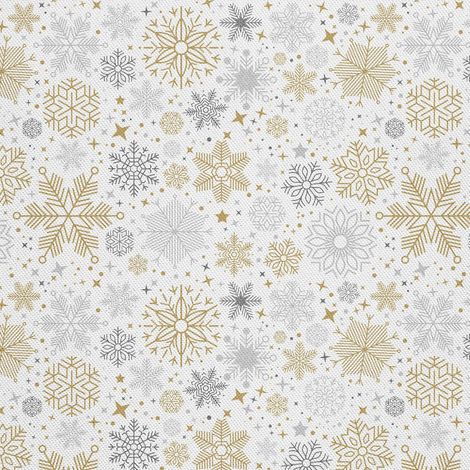 Telas decorativas para exteriores Oxford - motivo de copos de nieve variados (1/5)
