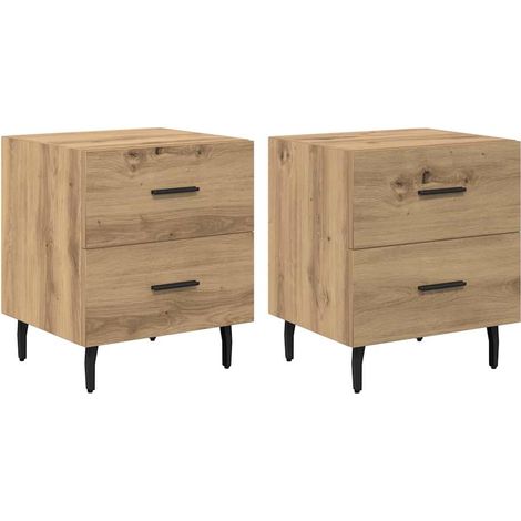 Maison Exclusive - Nachttisch 2 pcs Artisan-Eiche 40 x 35 x 47,5