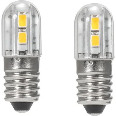 Lot de 2 ampoules LED E10 6 V avec culot à vis 2835 4 puces SMD Jaune Mise à niveau pour phares de poche Lampe de poche (1/5)