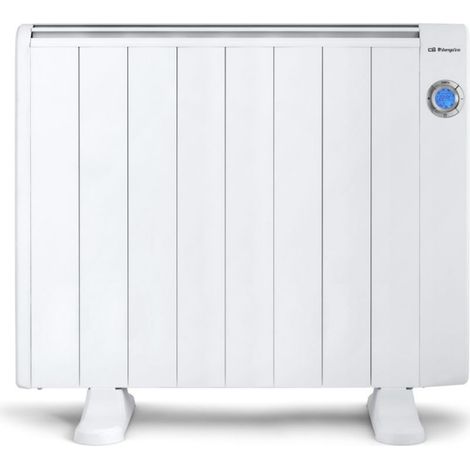 Niedrigenergie-Wärmestrahler mit 10 Elementen von Orbegozo. Leistung 1800W. Gehäuse aus Aluminium. Fernbedienung. Digitales LCD-