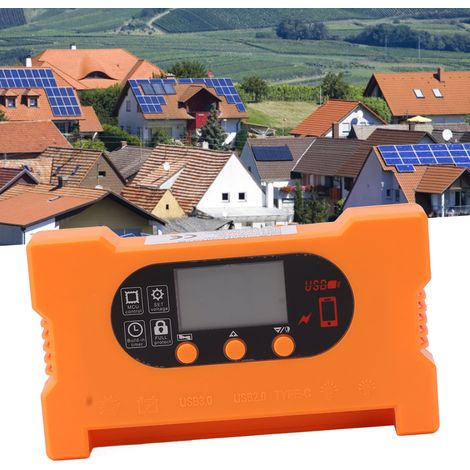 Régulateur Solaire Charge et Décharge avec Double USB et Type C 70A, 80A, 100A pour Batterie 12V/24V - Contrôleur Charge USB Rapide et Protection Multisécurité ABS (1/5)