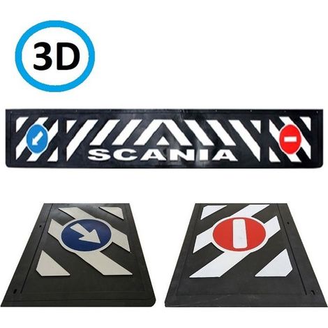 Guardabarros de vagón Scania 3D en relieve 35x240cm, de goma resistente