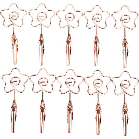 10Pcs Name Card Clips Metal Double Headed Strong Clip Sturdy Durable Wide Application Number Card HolderRose Gold (1/5)