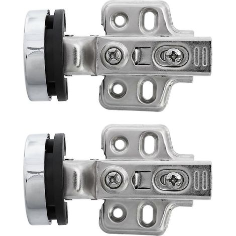 Charnières invisibles pour portes d'armoires vitrées, lot de 2, design encastré pour la rénovation, avec fonction d'amortissement multicolore (1/5)