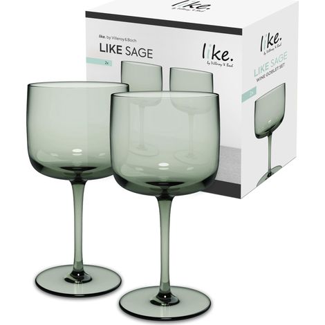 Verre À Vin, Ensemble De 2 Pcs, Verre Coloré Vert, Contenance 270 Ml (1/5)