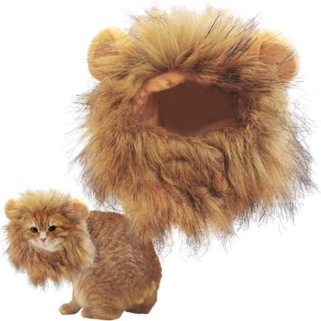 Costume De Lion pour Chien Tenues Couvre-Chefs Vêtements Crinière De Lion Costumes d'Halloween pour chats Accessoires cosplay lapin Halloween fête rôle animaux (1/5)
