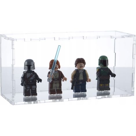 Vitrina para 4 minifiguras de Lego, protege contra el polvo y los rayos UV, minifiguras (1/5)