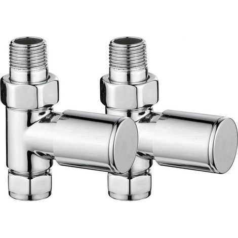Heatwave Round Chrome Straight Radiator Valves Pair (1/2)