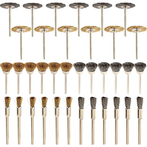 36 Stück Messing-Polierbürste, Drahtbürste, Bohr-Rotationsbürsten (1/5)