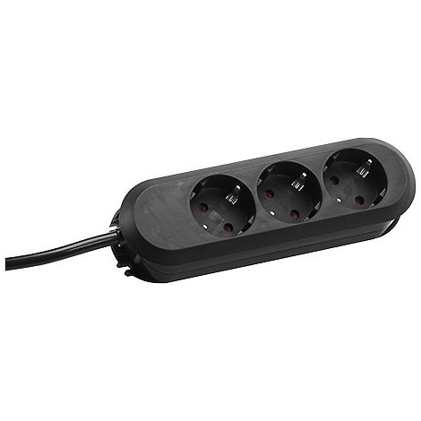 BACHMANN SMART 3xCEE7/3 schwarz Strom 5,0m CEE7/7, 388.172