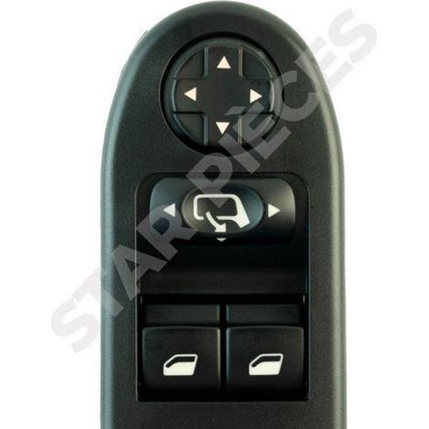 Commande lève vitre pour Peugeot 207 (2006-2014) avant gauche (côté conducteur) avec rétroviseurs rabattables 6554QA 9654859677 (1/5)