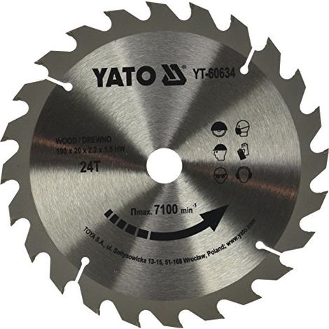 Lama per sega circolare Yato yt-60634 190 mm 24 denti (1/2)