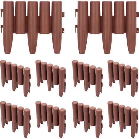 SWANEW 50 pezzi 14 m bordo per prato bordo per aiuola recinzione decorativa bordo per prato in PP. marrone (1/4)
