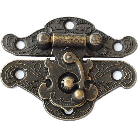 Lot de 10 fermoirs pour cadenas, plaques de verrouillage pour coffres à bijoux en bois, accessoires de meubles (L) (1/5)