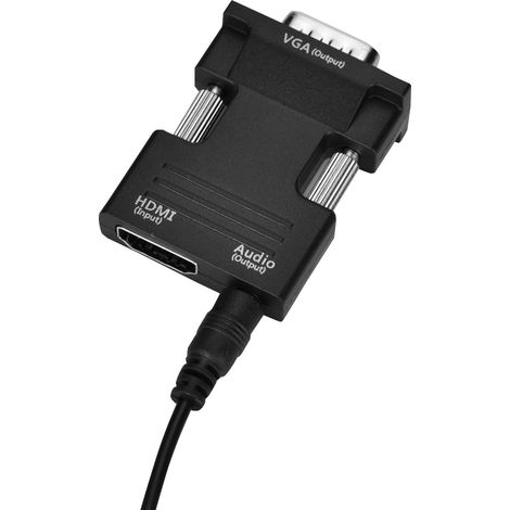 Adaptateur HDMI Femelle vers VGA Mâle avec Audio 3.5mm - Convertisseur Vidéo 1080P