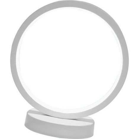 Lampe de Table LED à économie D'énergie, Veilleuse au Design Moderne avec Bandes Lumineuses en Silicone, Lampe Circulaire, Base en Fer, Adaptée à la (Gradation et synchronisation (1/5)