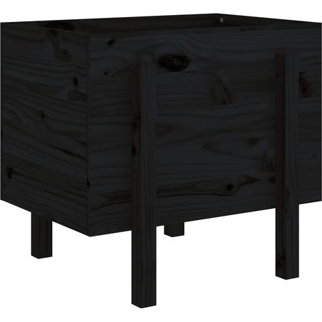 Vassoio per fioriera aiuola rialzata piante fiori terrazza giardino 62 x 50 x 57 cm legno massiccio di pino nero 020037764
