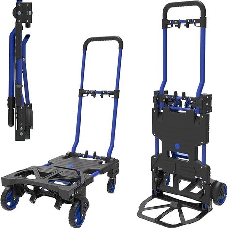 Carretilla de carga de 135 kg y carretilla de carga 2 en 1 de 70 kg con plataforma plegable, transformable en segundos (1/5)