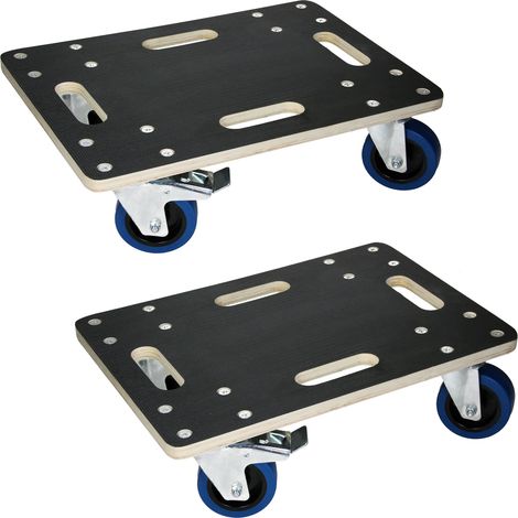 ECD Germany 2x Plataformas de Carga Hasta 800kg con Ruedas para Mover Muebles o Electrodomésticos 35x50cm Tabla Rodante de Transporte con 2 Frenos Carretilla para Mundanzas y Translado de Maquinaria (1/5)