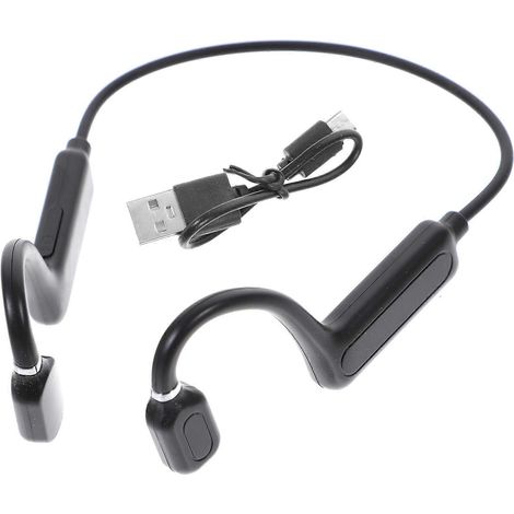 Casque sans fil à conduction osseuse rechargeable stéréo sans fil à oreille ouverte-12X15CM-Black (1/4)