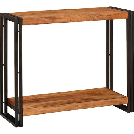 Konsolentisch mit Regal Braun 90 x 33 x 75 cm Massivholz Akazie