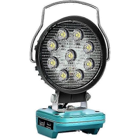 Lampe de travail LED portable pour le camping et les situations d'urgence, compatible avec les batteries lithium 18 V Makita. Éclairage de secours et éclairage extérieur portable. WHBYV (1/4)