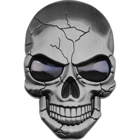 Autocollant de Voiture 3D Métal Decal Crâne Punisher Étanche Décoration Logo Crâne Emblème Badge Decal pour Voiture Camion Moto Réfrigérateur Ordinateur Porte Argent (1/5)