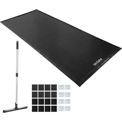Tapis de sol, antidérapant, étanche, avec raclette, noir 5,5x2,4m (1/5)