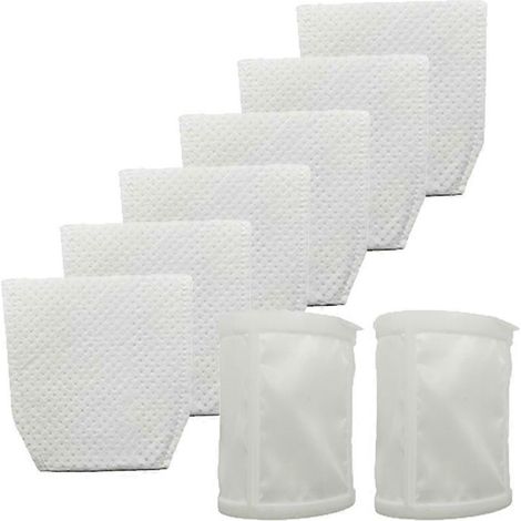 Lot de 6 filtres + 2 filtres pour aspirateur Makita T-03193 443060-3 XLC02ZB, XLC02ZW, XLC02RB1W, XLC02R1B, LC01Z, CL180W (filtres collecteurs) (1/5)