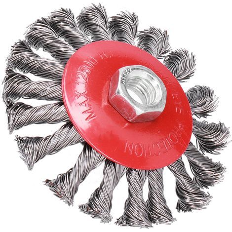 Brosse métallique torsadée pour meuleuse, élimination rouille et peinture, diamètre 100 mm, filetage M10x1.5 (1/5)