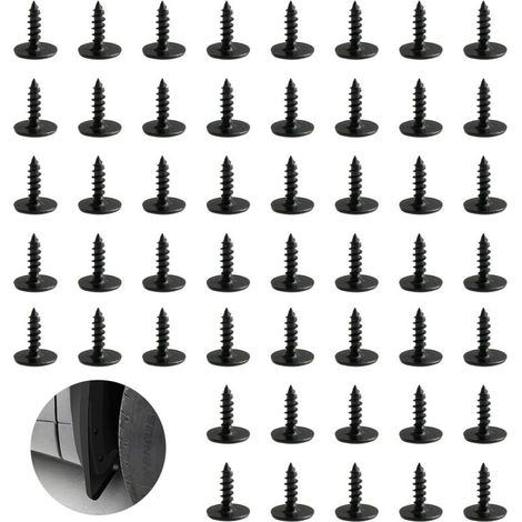 Bardusch Kit de 50 vis auto-taraudeuses M5 x 16 mm, Acier au manganèse de haute qualité, Résistant à la rouille et à la corrosion, Design de filetage affûté, Compatible avec plusieurs voitures (noir) (1/5)