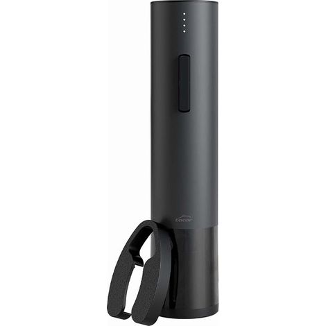 Sacacorchos Electrico con USB Luxe Color Negro y Acero Inoxidable Facil Apertura de Botellas Recargable y Practico