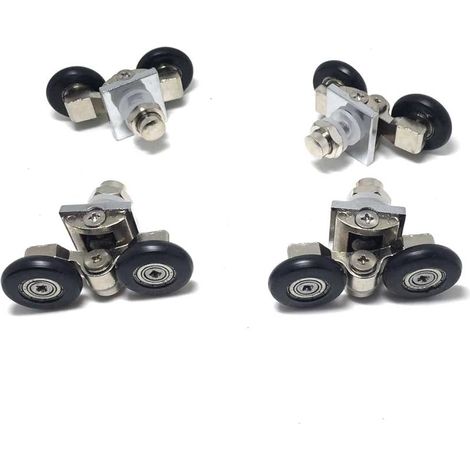Lot de 4 roulettes pour porte de douche réglables 25 mm (1/5)