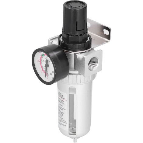 Unité filtre régulateur d'air comprimé SFR400 aluminium séparateur eau huile avec manomètre PT1/2 pour circuits air comprimé (1/5)