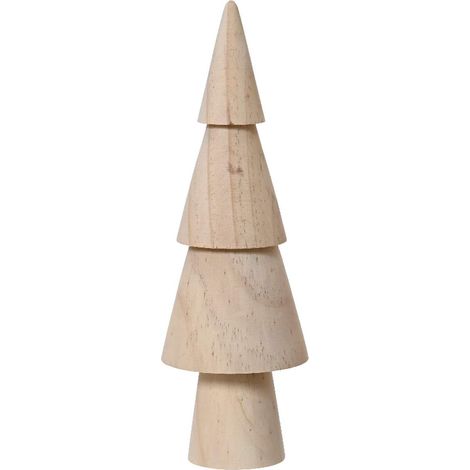 Weihnachtsdeko Tanne Natur 3 Ebenen Ø 7 cm Höhe 22 cm - Pinienholz